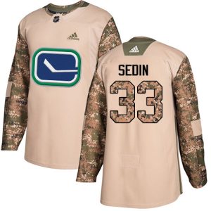 Herren Vancouver Canucks Eishockey Trikot Henrik Sedin #33 Authentic Camo Veterans Day Practice